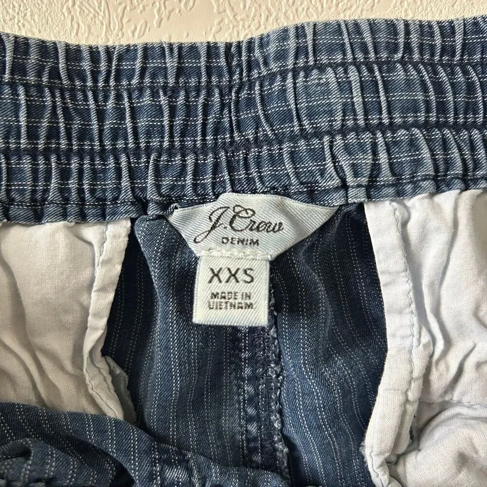 J.Crew Denim Striped Shorts XXS Blue Casual Drawstring